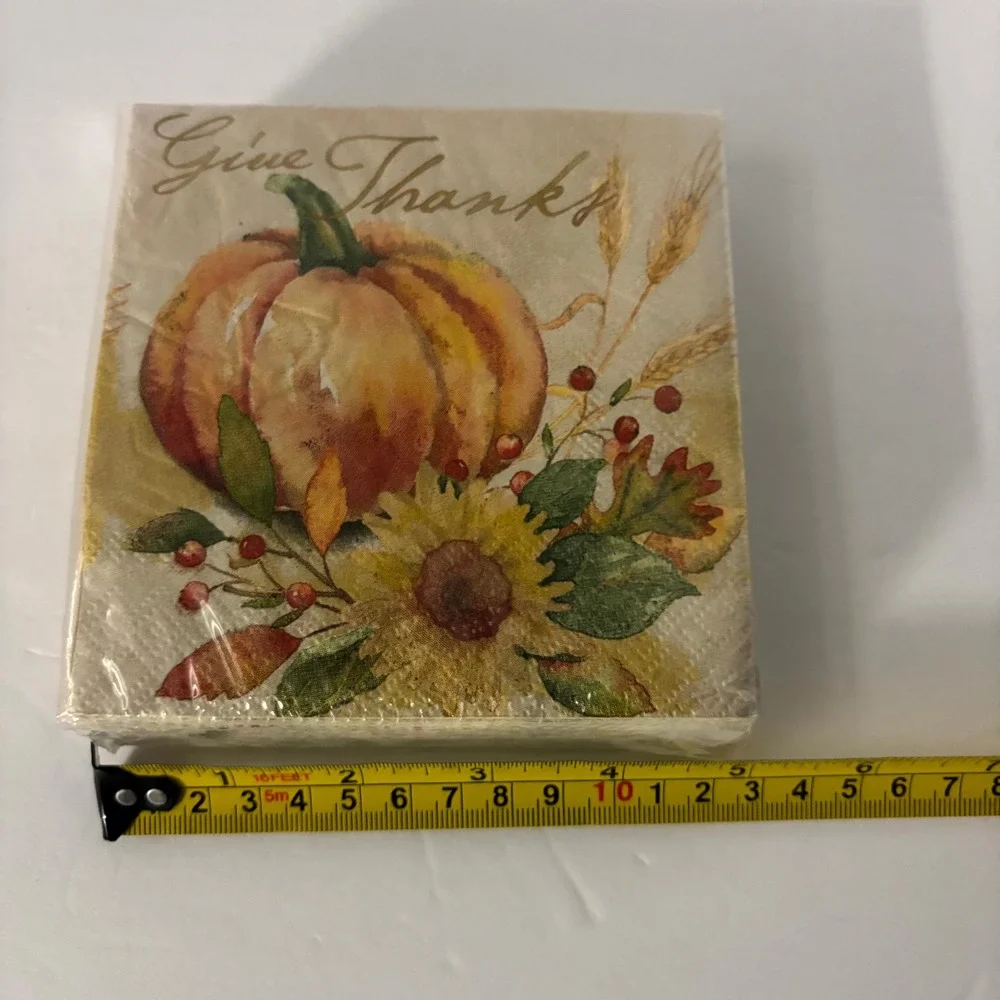 Cypress Home Thanksgiving Napkins 64ct Give Thanks Pumpkin Fall Harvest